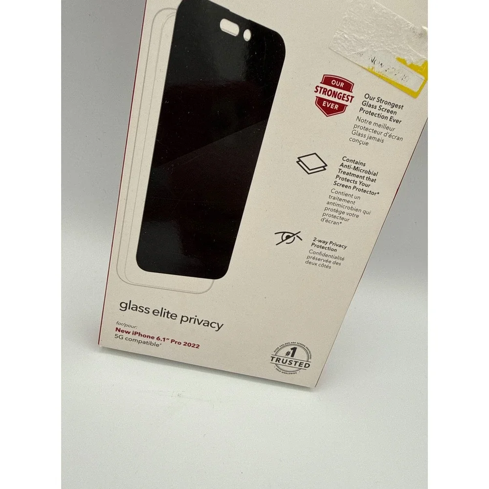ZAGG Glass Elite Privacy Screen Protector iPhone 14 Pro 13 Pro 13 NIB 2-Way